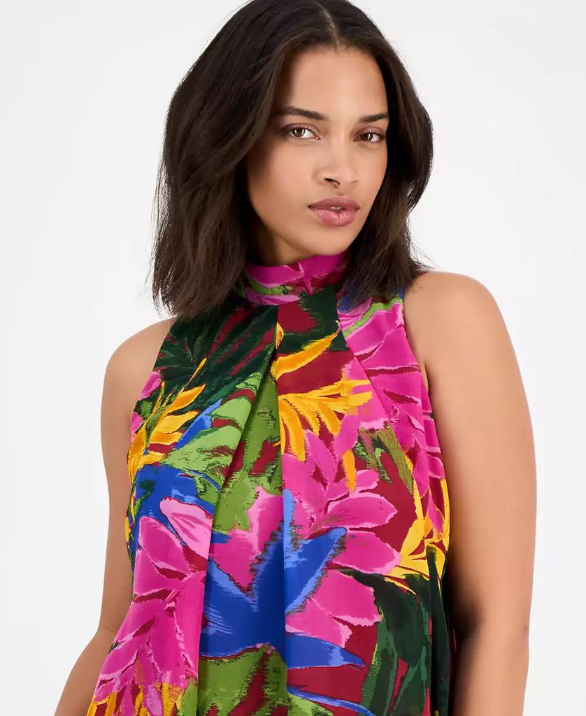 Robbie Bee Women's Printed Mock-Neck Shift Dress