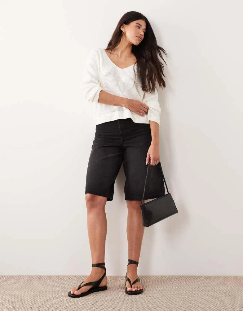 Miss Selfridge Miss Selfridge lattice back knitted jumper with lace in cream 2