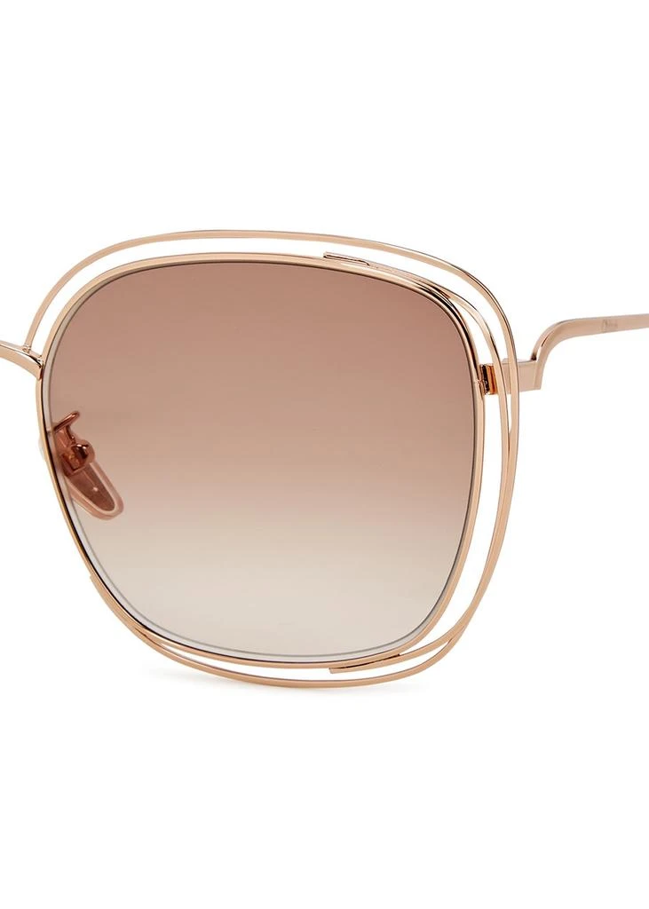Chloé Carlina rose gold-tone oversized sunglasses 3