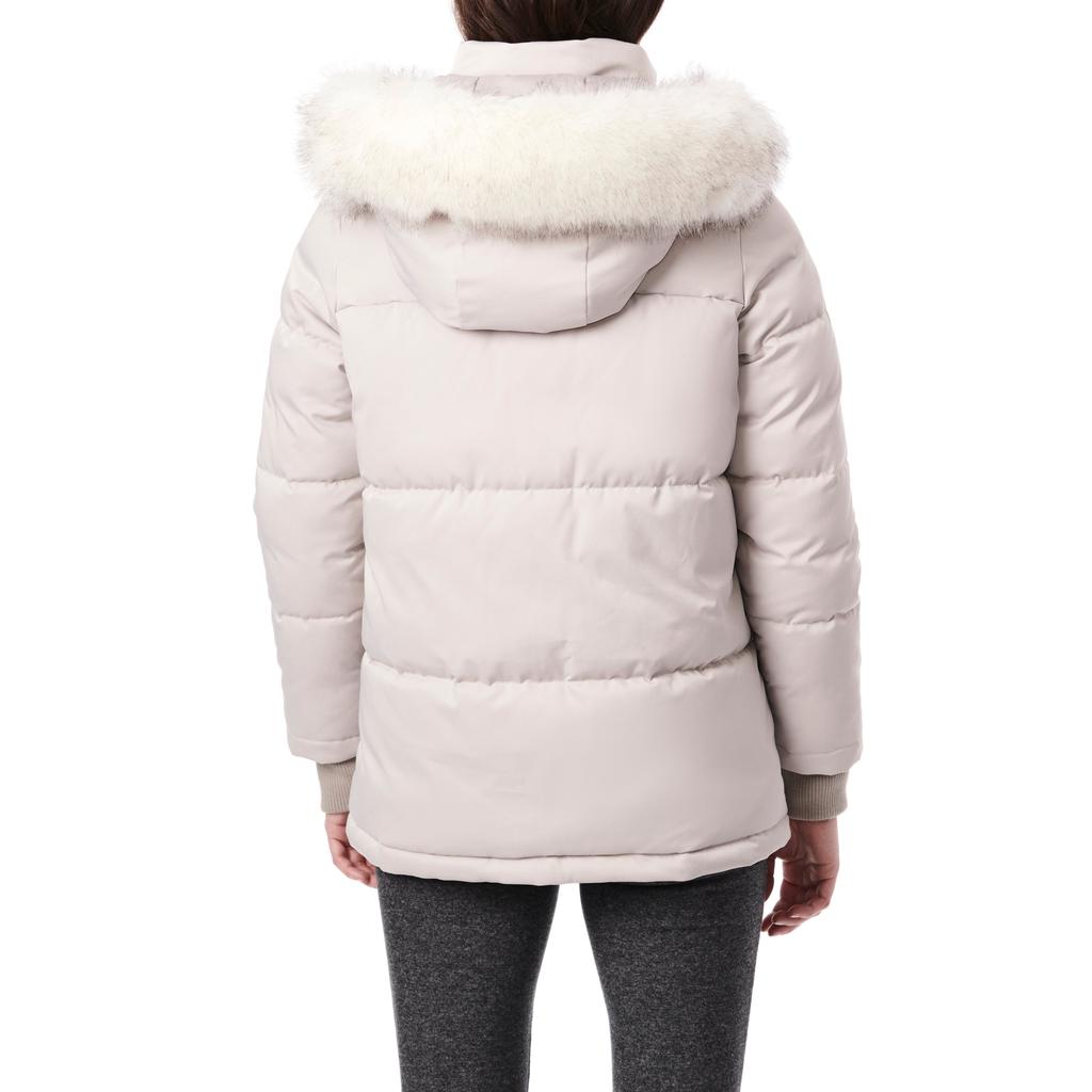 Bernardo Heavy Puffer with Faux Fur Trim Hood