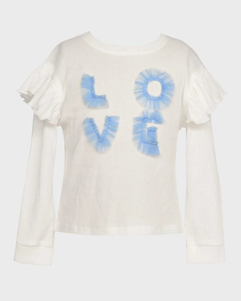Hannah Banana Girl's Love Ruffle Top, Size 4-10 1