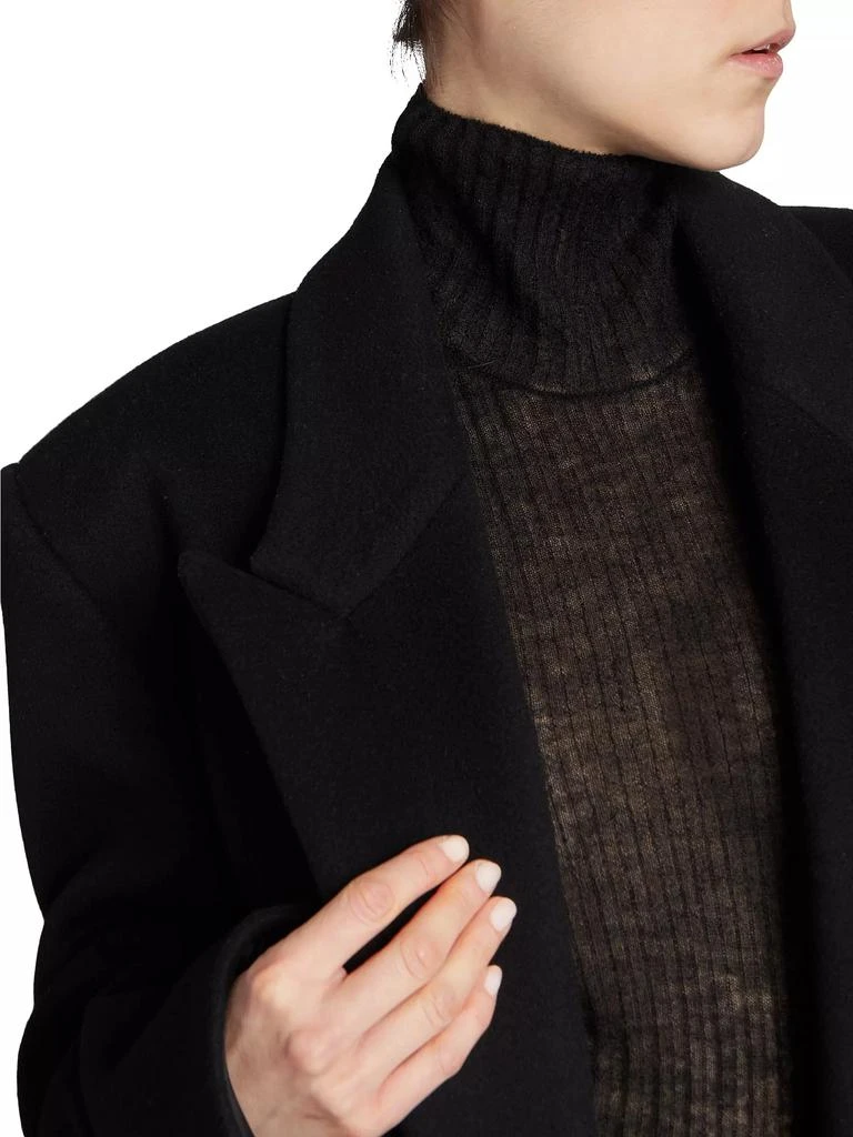 Saint Laurent Long Coat In Wool 6