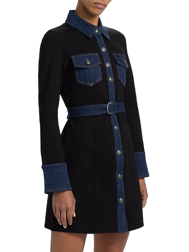 Cinq à Sept Aliza Denim-Trimmed Minidress 4