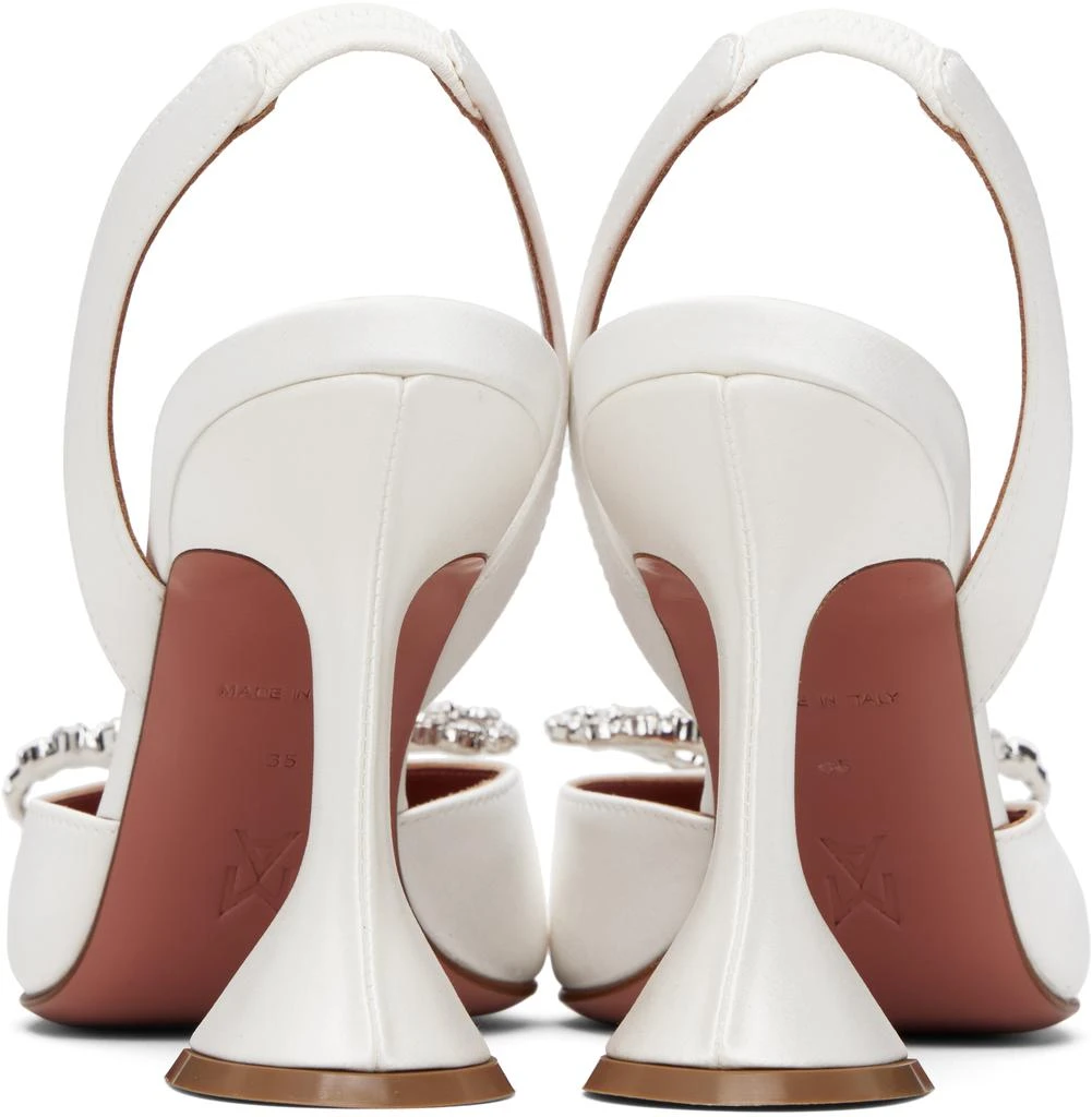 Amina Muaddi White Rosie Sling Heels 2