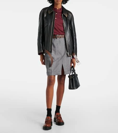 Prada Logo leather platform loafers 3