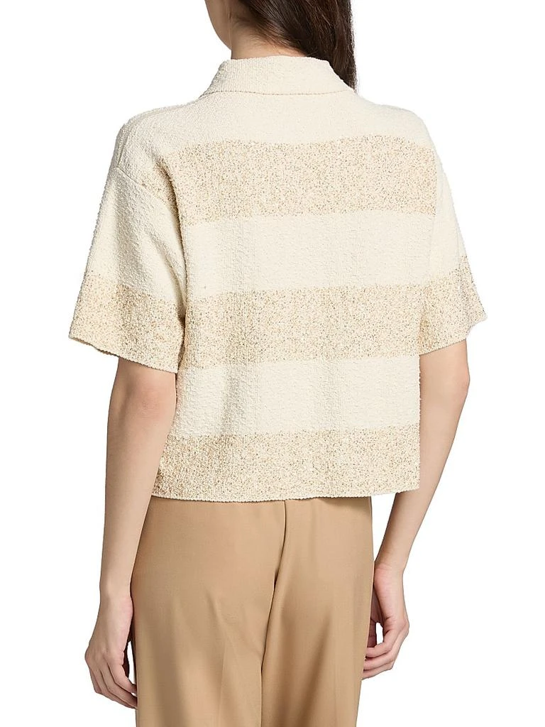 Fabiana Filippi Striped Bouclé Cotton Cropped Polo Top 5