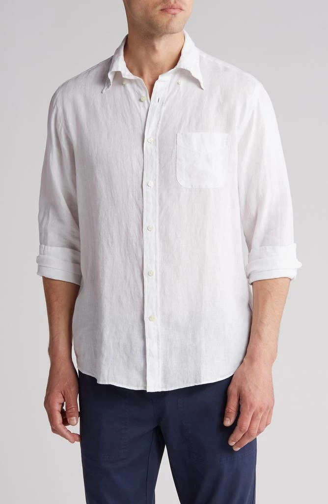 Brooks Brothers Men's Linen Shirt - White - Casual shirts