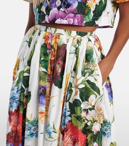 Dolce
Gabbana Floral gathered cotton midi skirt 4