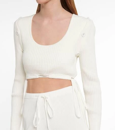 Christopher Esber Ribbed-knit crop top 6