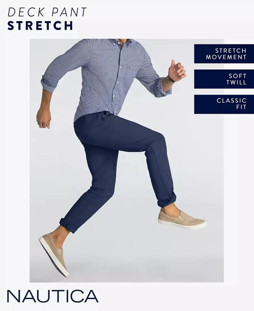 Nautica Men's Classic-Fit Stretch Solid Flat-Front Chino Deck Pants 5