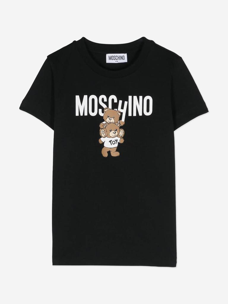 Moschino Moschino Kids Teddy Bear Logo T-Shirt in Black