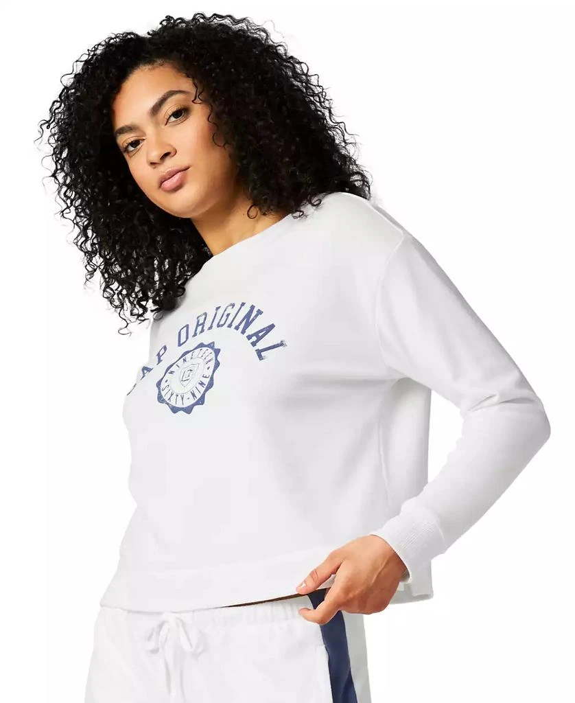 GAP Women's French Terry Crewneck Logo Pajama Top - Exclusively at Macy's 3