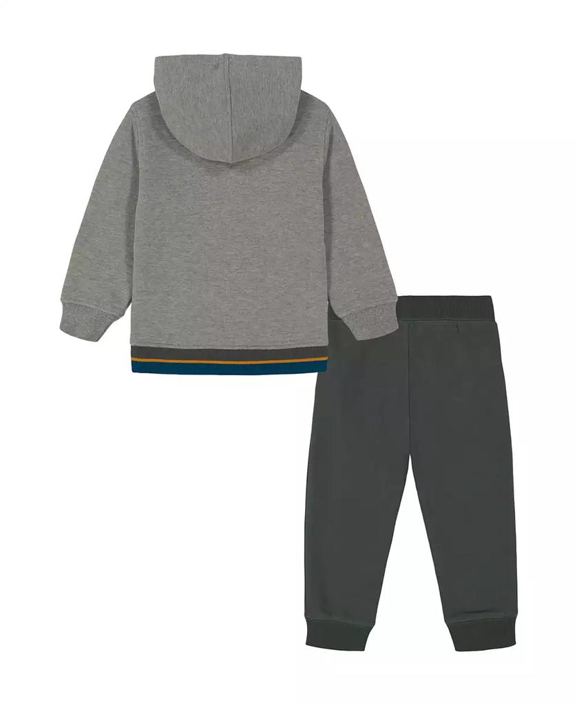 KIDS HEADQUARTERS Toddler and Little Boys, Fleece Pieced Stripe Heather Hoodie Joggers, 2-Piece Set