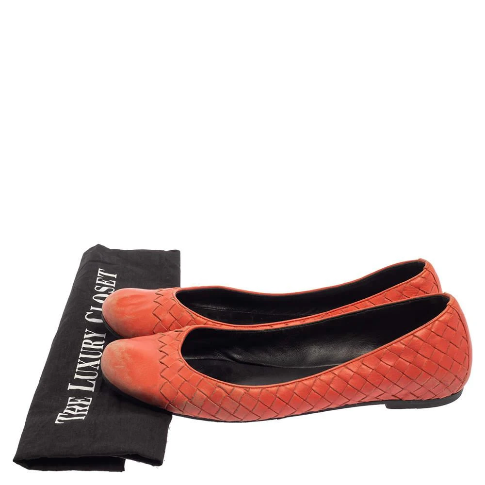 Bottega Veneta Bottega Veneta Orange Intrecciato Leather Ballet Flats Size 39 8