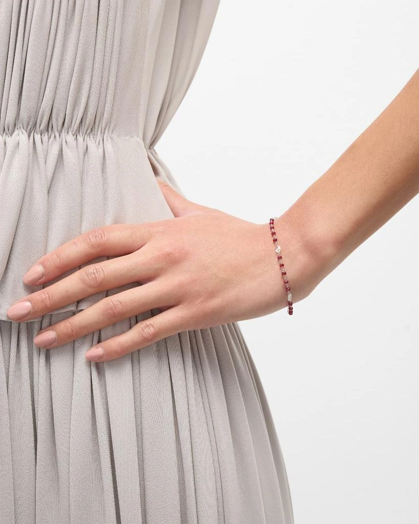 64 Facets 18K White Gold Ruby and Diamond Tennis Bracelet 2