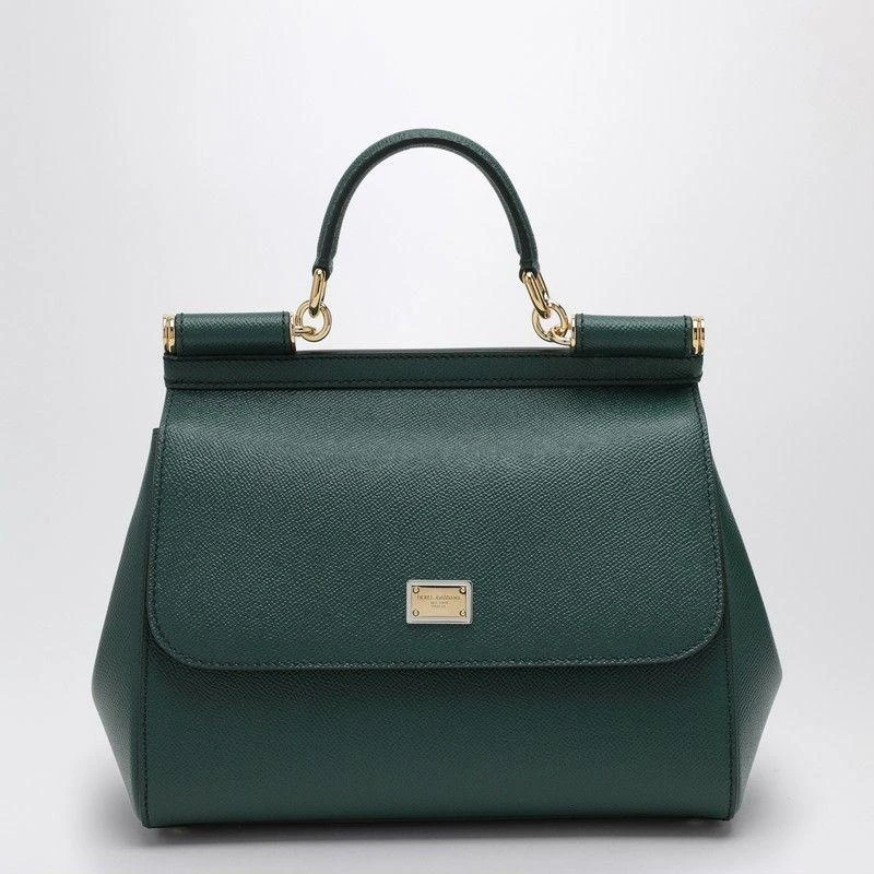 Dolce & Gabbana Dolce & Gabbana Large Dark Green Sicily Hand Bag 1