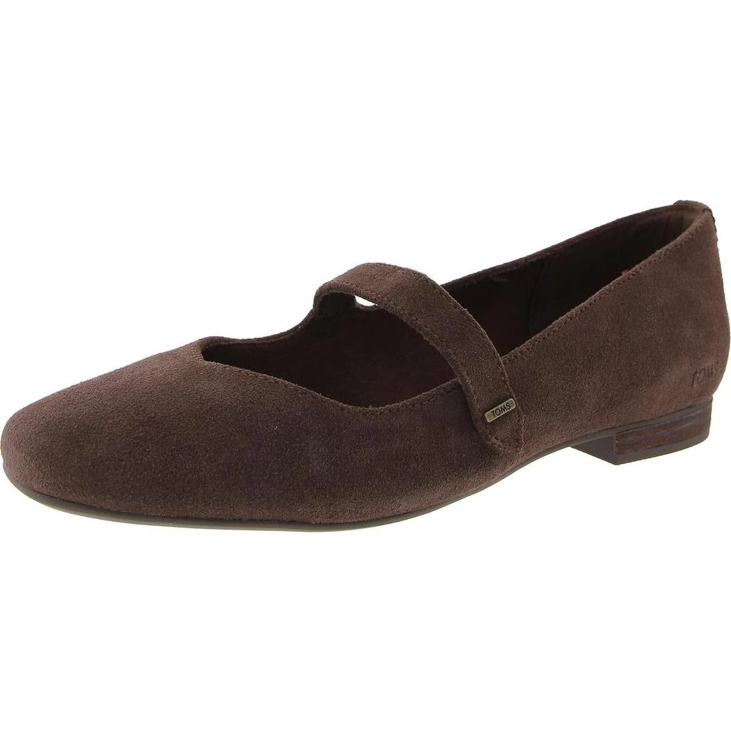 TOMS Womens Solid Leather Ballet Flats 1