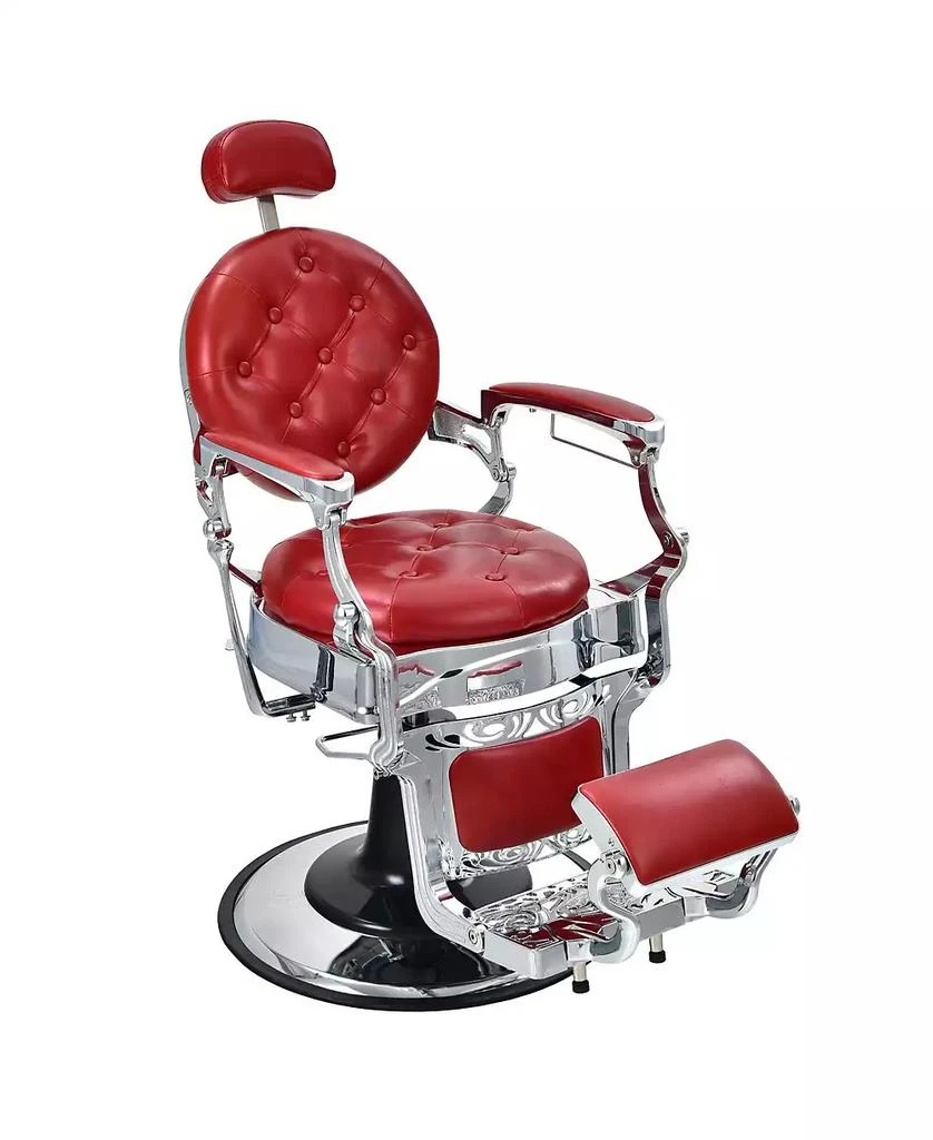 GIVIMO Vintage Barber Chair with Adjustable Height and Headrest-Red