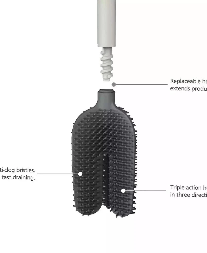 Joseph Joseph Flex 360 Advanced Toilet Brush with Matte Finish 4
