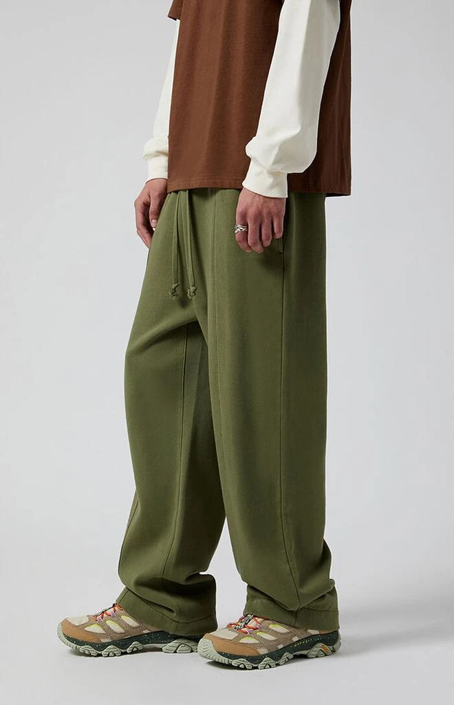PacSun Olive Wash Baggy Sweatpants 2