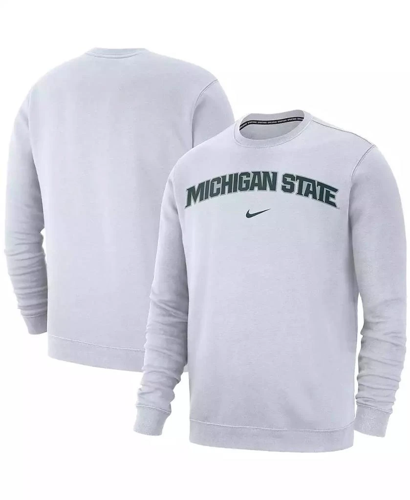 NIKE Men's White Michigan State Spartans Club Fleece Sweatshirt 1
