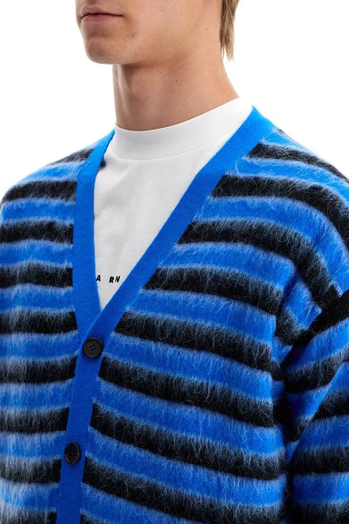 Marni striped wool and mohair cardigan 4