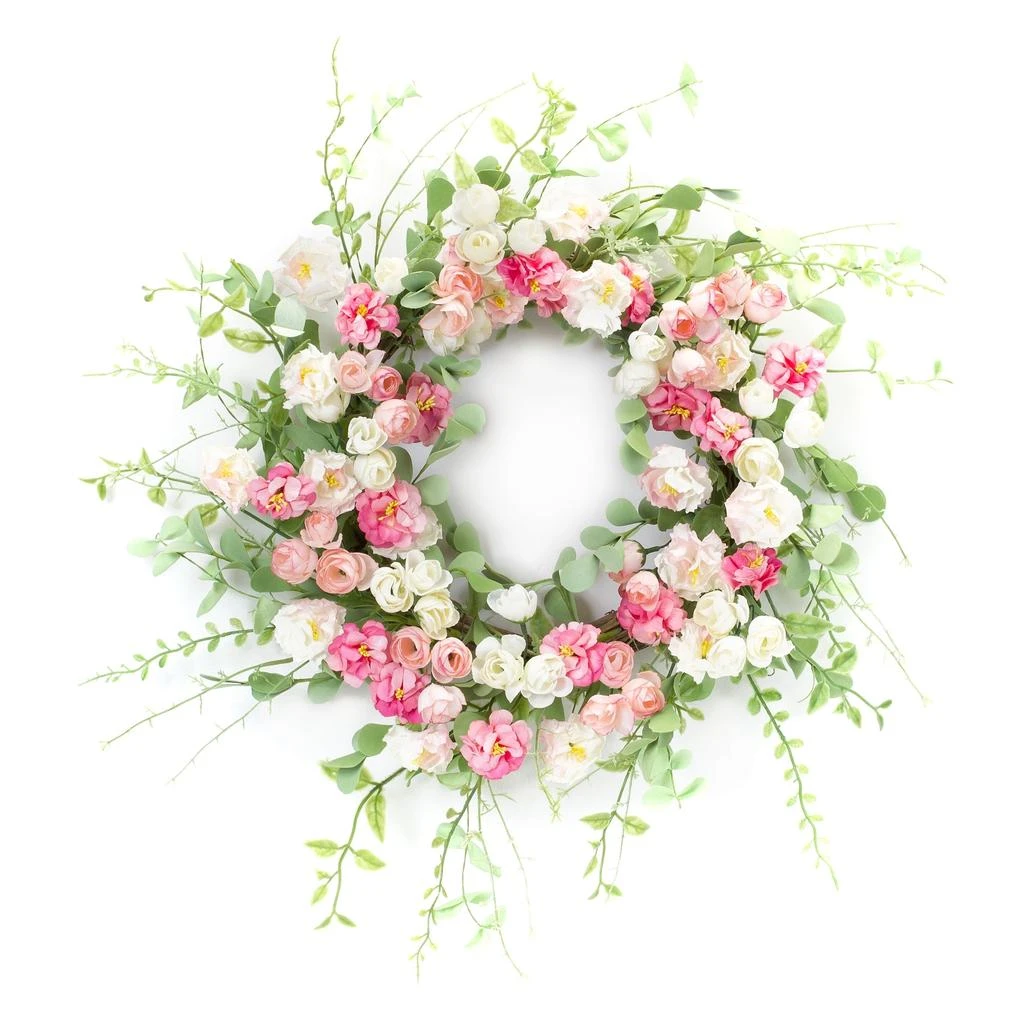 Hivvago Mixed Peony Floral Wreath 23"D
