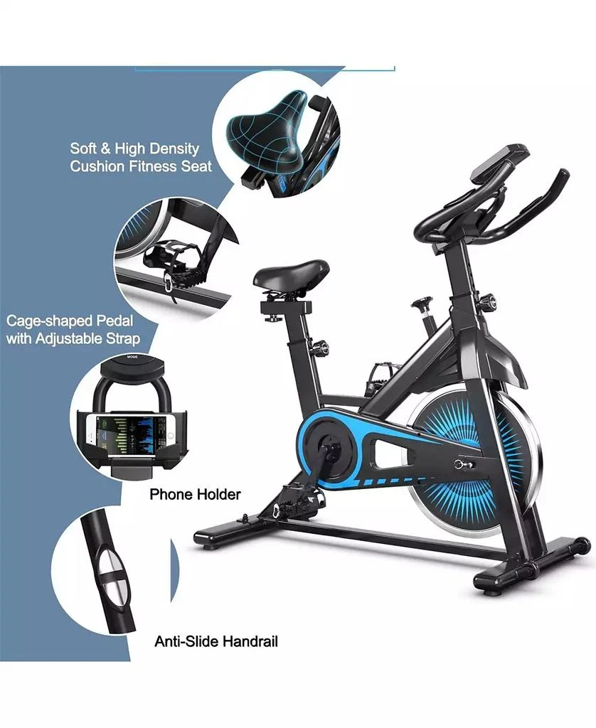 SUGIFT Indoor Silent Belt Drive Adjustable Resistance Cycling Stationary Bike-Blue 8