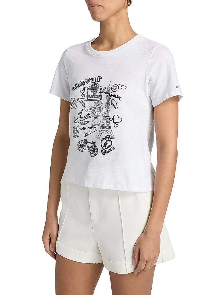 Cinq à Sept Paris Doodle Rhinestone-Embellished Cotton T-Shirt 4