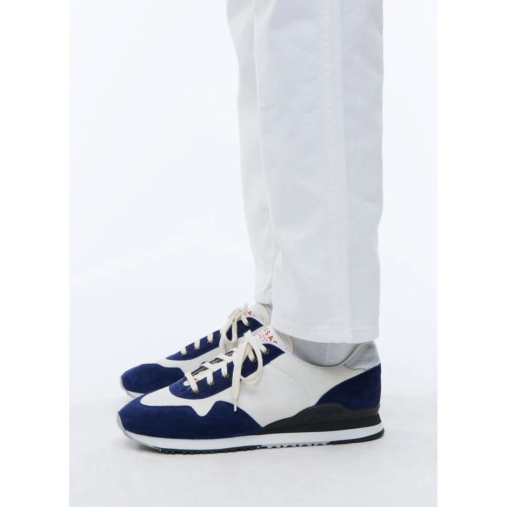 预计3周后发货 Fursac Fursac - Sneakers En Cuir Et Nylon Crèmes Et Bleues - Marine 2