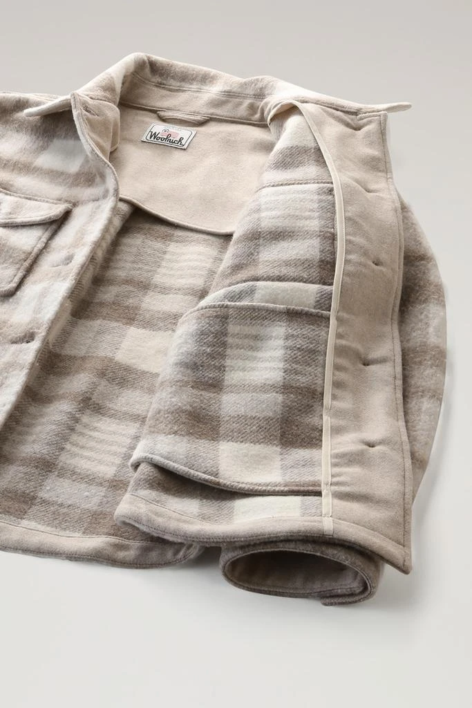 Woolrich Pemberton Check Overshirt in Wool Blend Flannel - Women - White 4