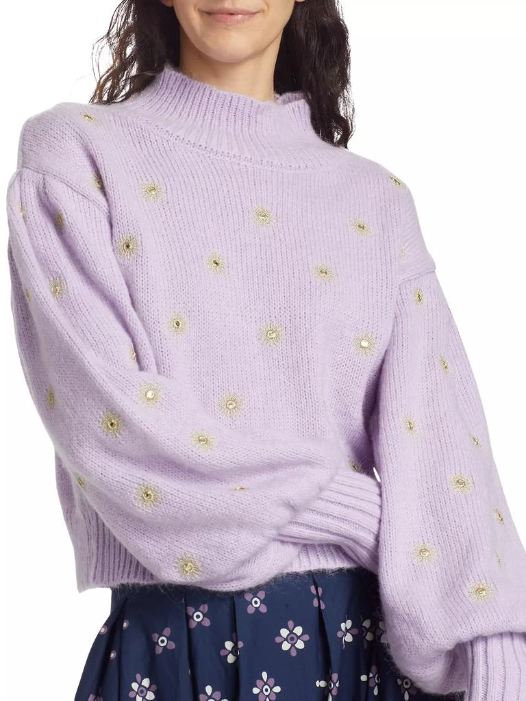 Farm Rio Mirror Puff-Sleeve Sweater 6