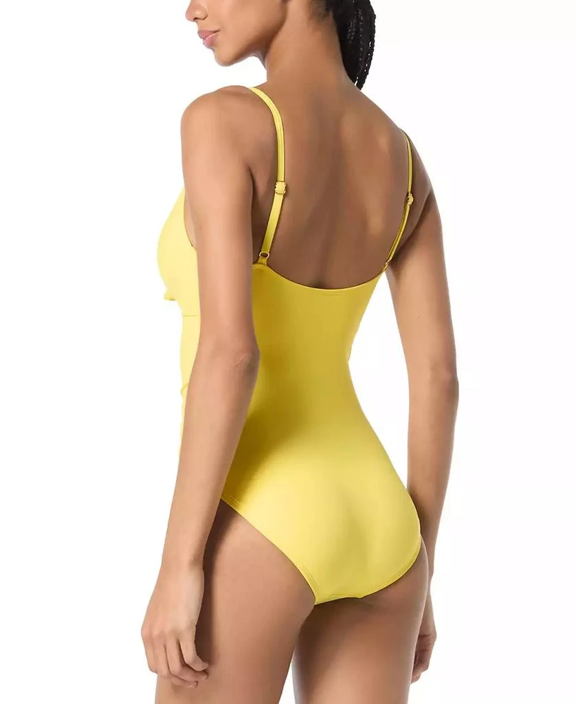 Kate Spade Women's Tie-Front Shirred One-Piece Swimsuit, Exclusively at Macy's 2