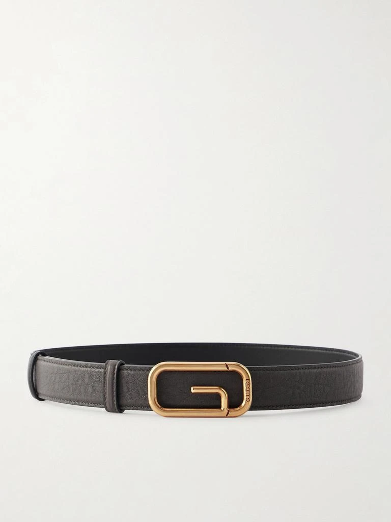 Gucci Reversible Textured-leather Belt