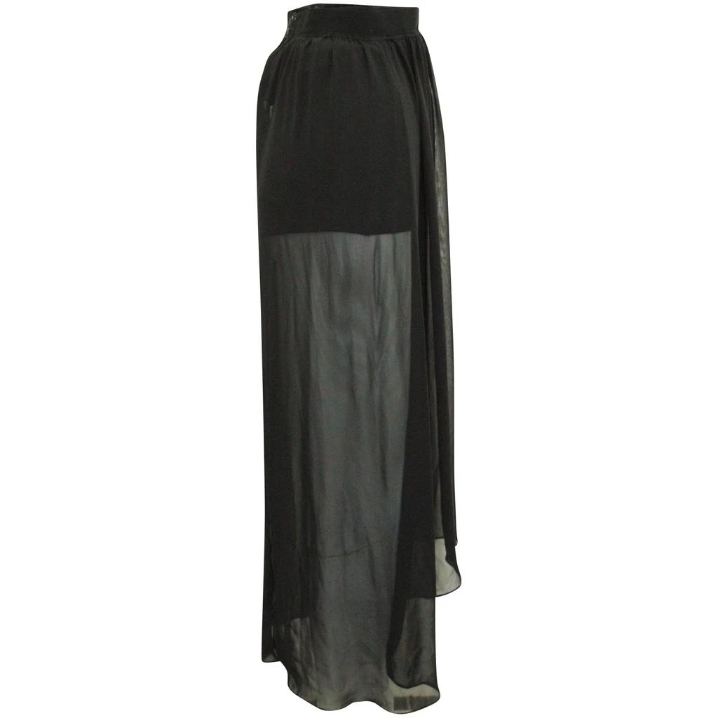 Alice + Olivia Alice + Olivia Ruffle Embellishment Sheer Skirt in Black Polyester 2