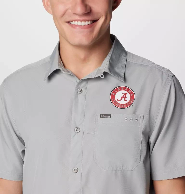 Columbia Columbia Men's Collegiate PFG Slack Tide  Camp Shirt - Alabama- 5