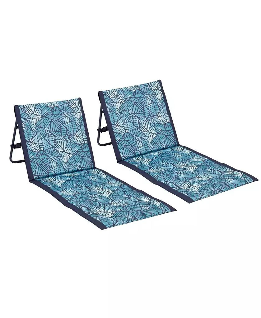 ECR4Kids Lightspeed Outdoors Beach Loungers, Deep Navy Ombre, 2-Pack