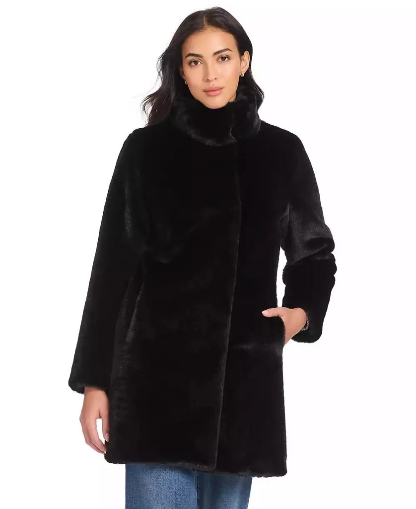 JONES NEW YORK Women
s Collared Faux-Fur Coat 5