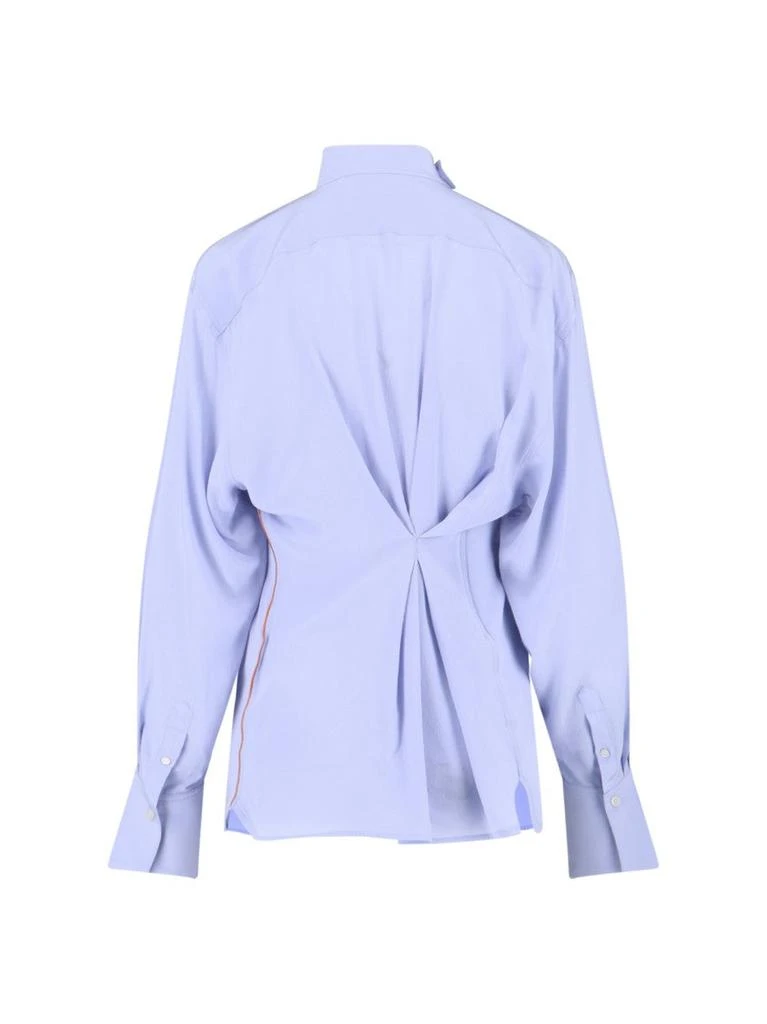 Victoria Beckham Silk Lavallière Shirt Light Blue 2
