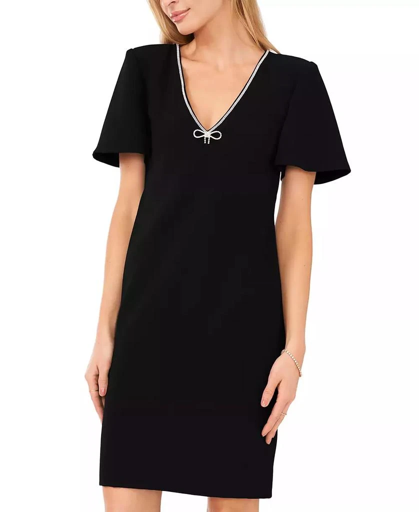 CeCe Women's Embellished V-Neck Short-Sleeve Dress 3