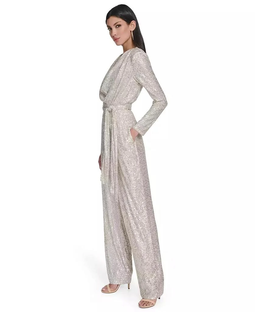 Eliza J Women's Long-Sleeve Social-Sequin Jumpsuit 3