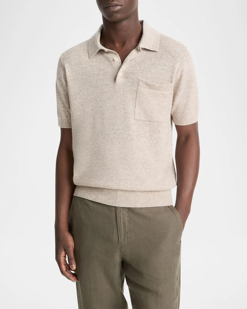 Vince Men's Linen, Wool and Cashmere Polo Sweater 4