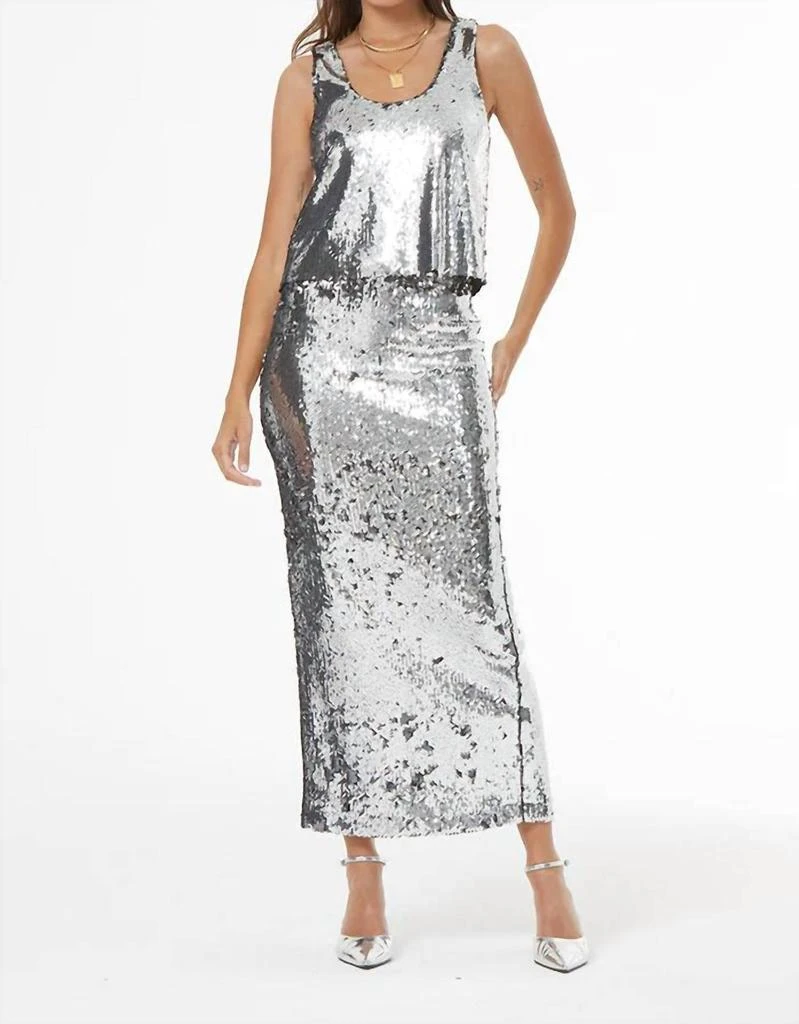 Young Fabulous & Broke Oxly 2-Tone Skirt In Silver 1