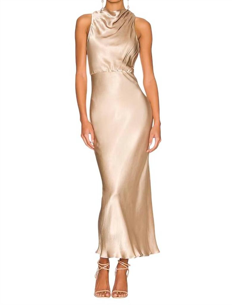 Shona Joy Shona Joy - LA LUNE HIGH NECK BIAS MIDI DRESS