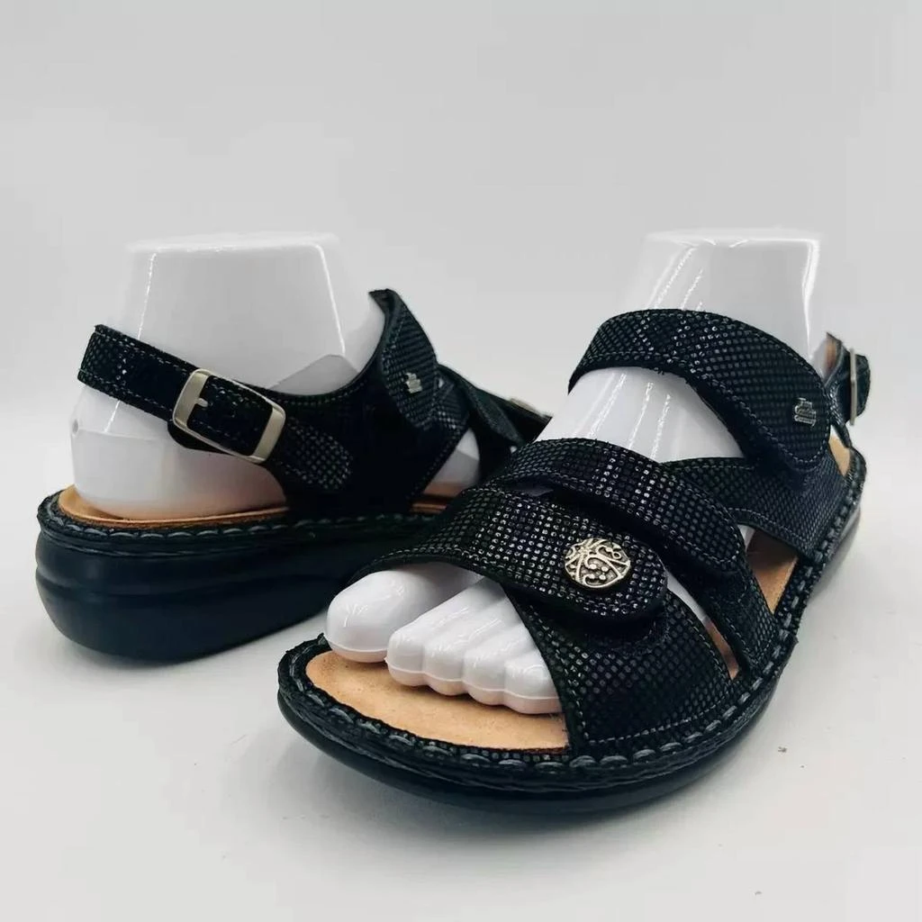 Finn Comfort Women's Soft Gomera Sandals In Black Points 82562-212099 3