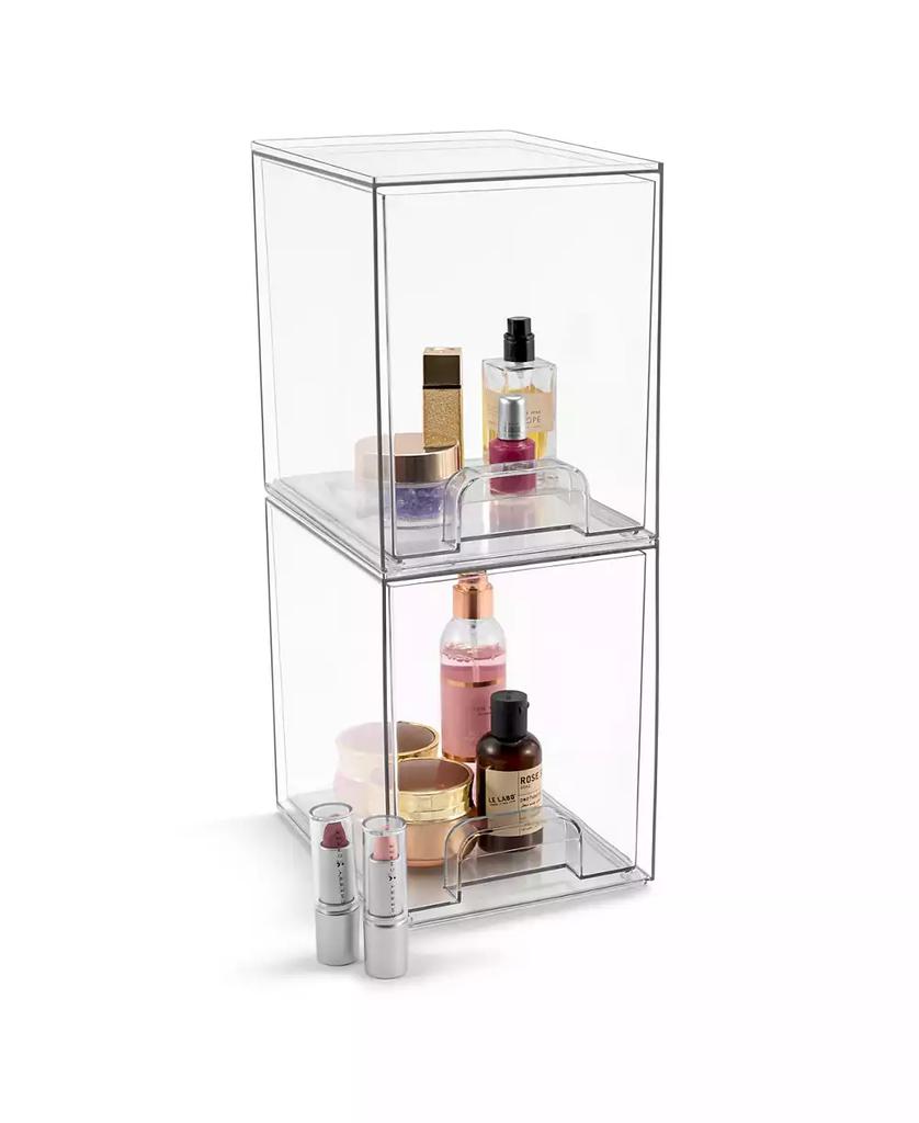 Sorbus 2 Pack Clear Acrylic Drawer Organizers - Makeup Case Pull-Out Drawers (7.6   Tall)