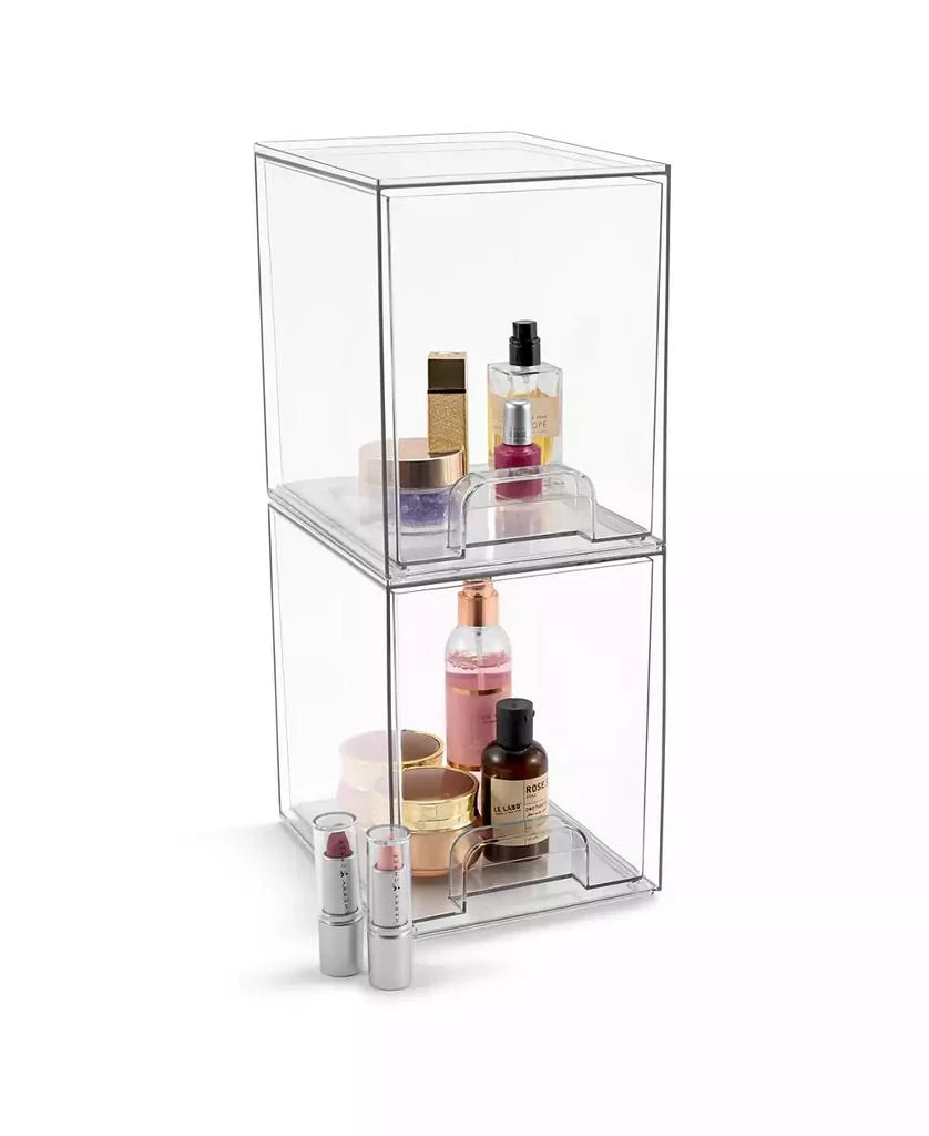 Sorbus 2 Pack Clear Acrylic Drawer Organizers - Makeup Case Pull-Out Drawers (7.6   Tall) 1