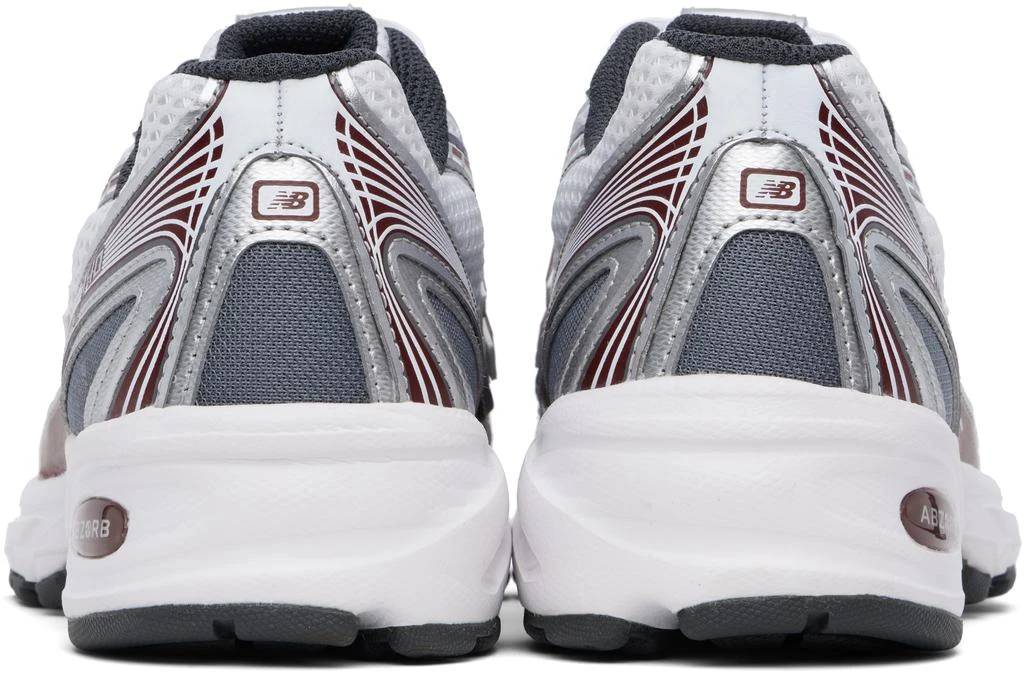 New Balance White & Burgundy 740 Sneakers 2