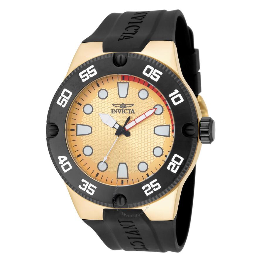 Invicta Pro Diver Quartz Gold Dial Men's Watch 18024