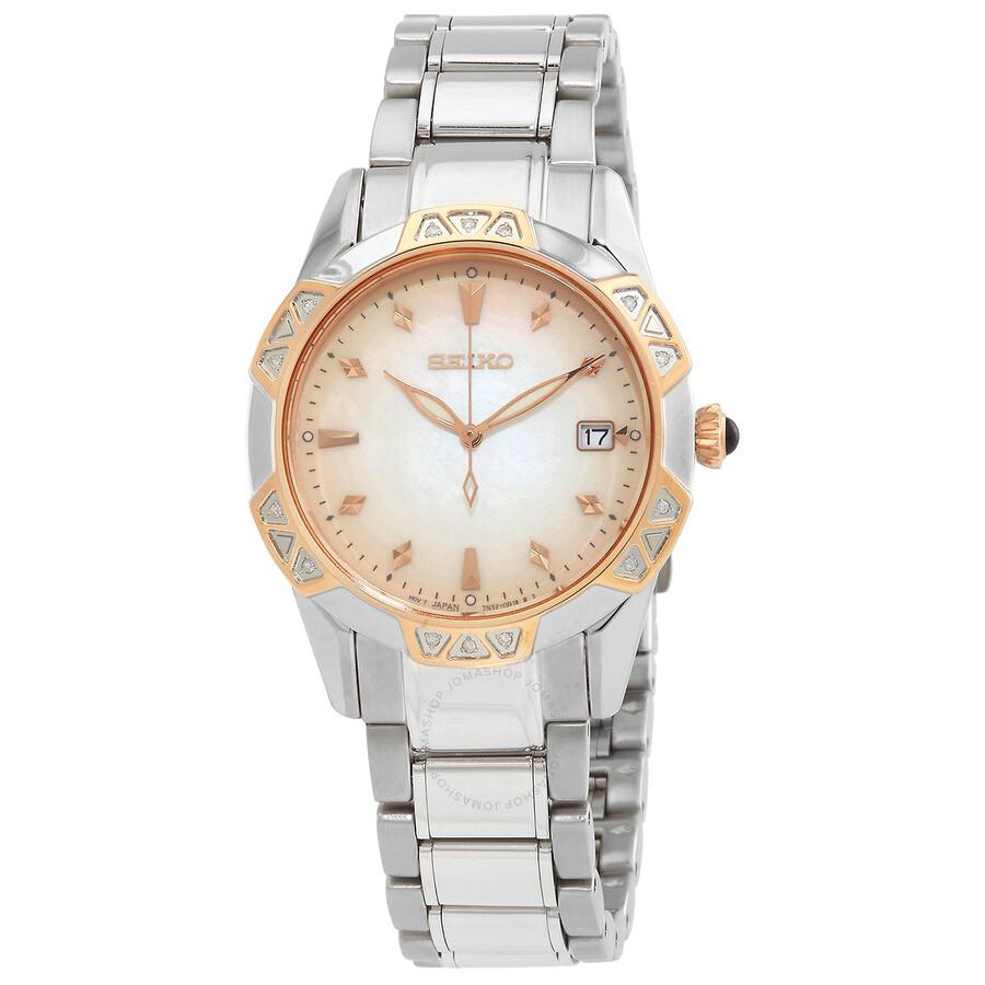 Seiko Quartz Mother of Pearl Dial Ladies Watch SKK730P1